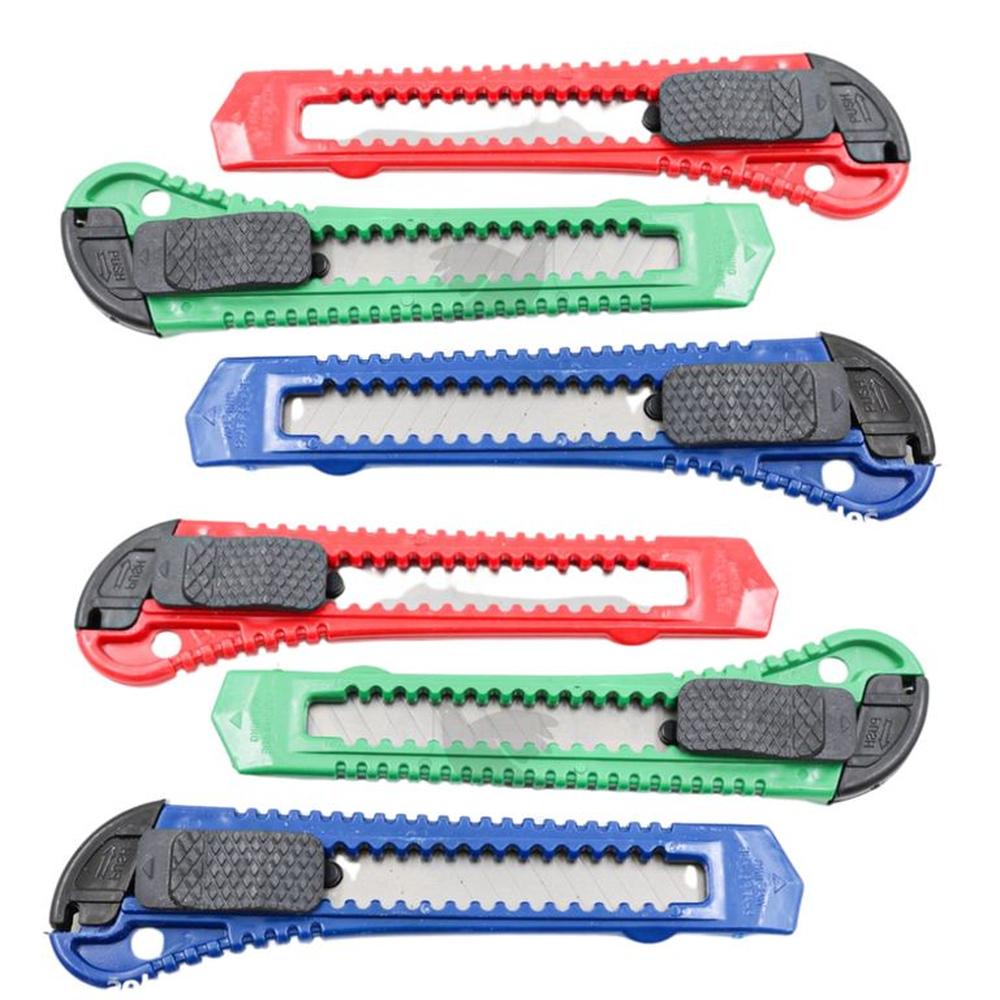 Pack x 6 : Cuchilla Cutter Plastica 6"" Eurotools - Colores Varios