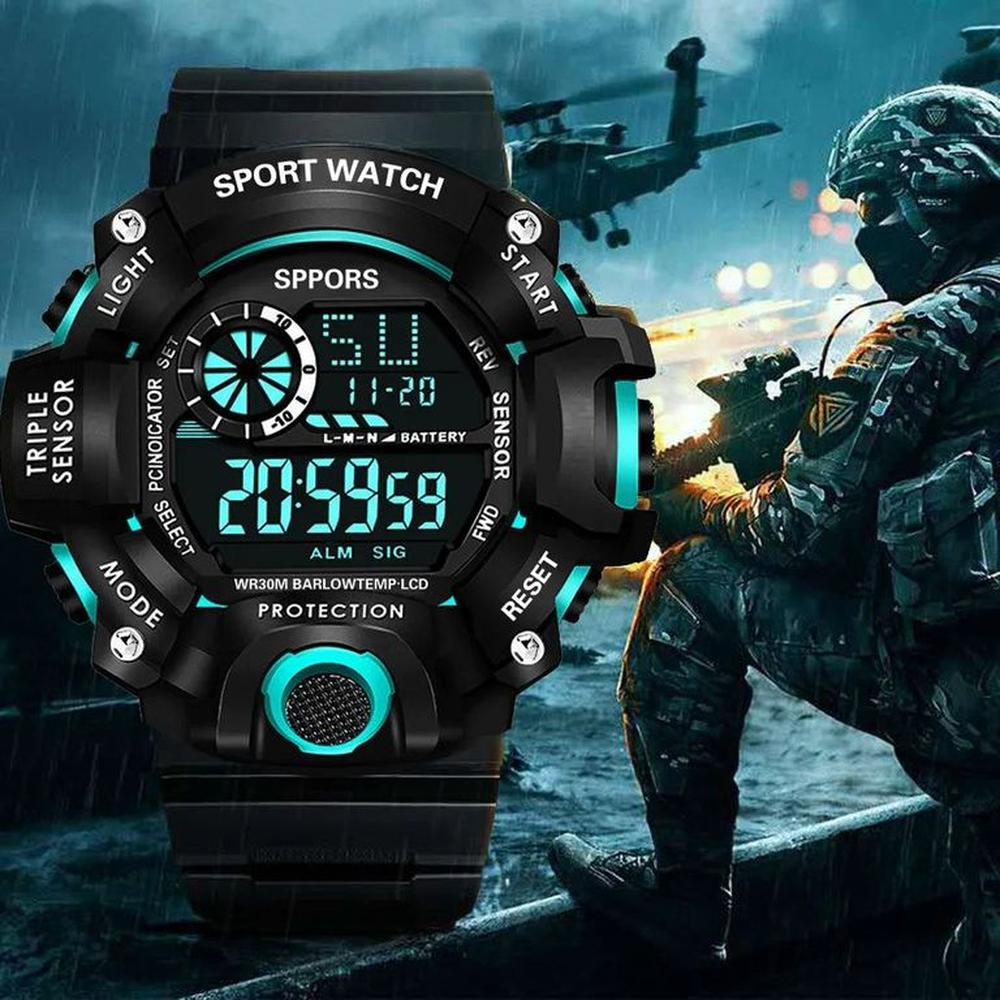 Reloj Digital Hombre Deportivo Pulsera Multifunción Aventura Genieka