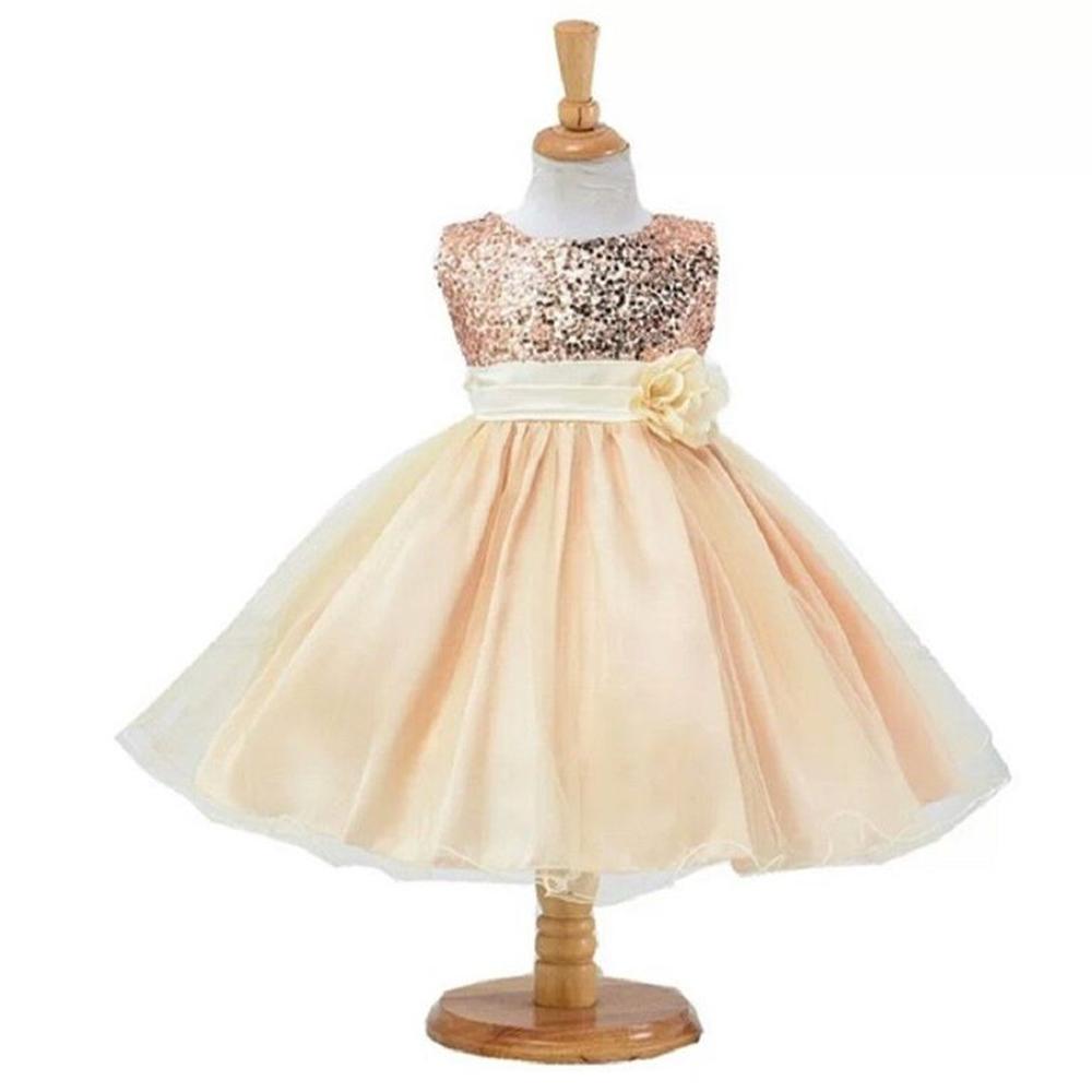 Vestido Niña Bebé Princess Little Golden Fiesta  Birthday Genieka