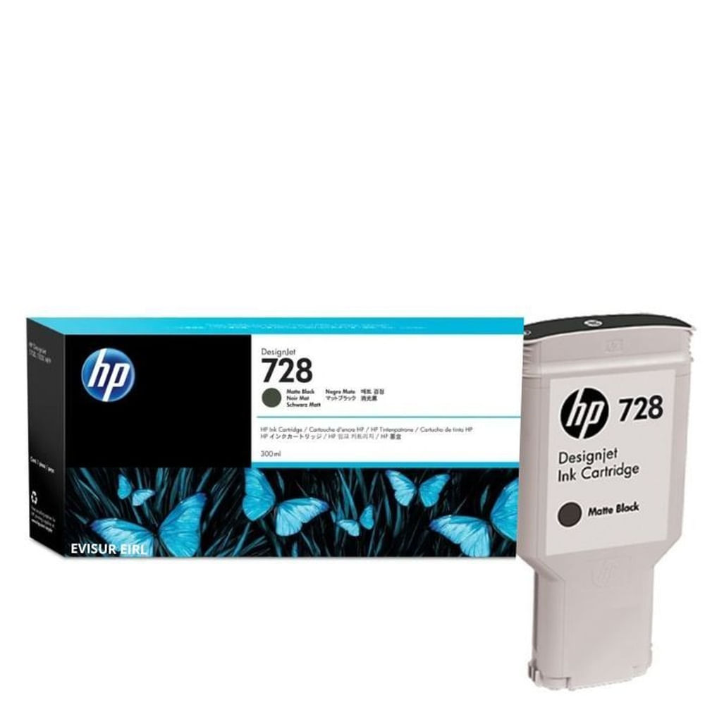 TINTA HP 728 F9J68A 300ML MATTE BLACK