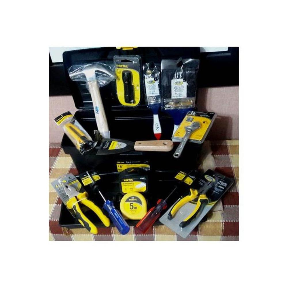 Caja Herramientas Equipada 13 Pzas C&A / Pretul  - Negra