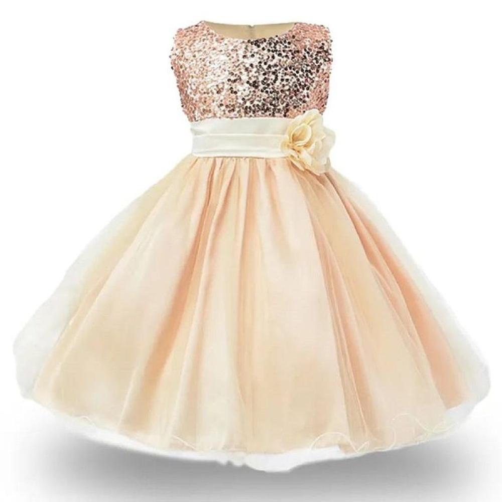 Vestido Bebé Niña Dorado Little Girl Golden Bautizo - Genieka
