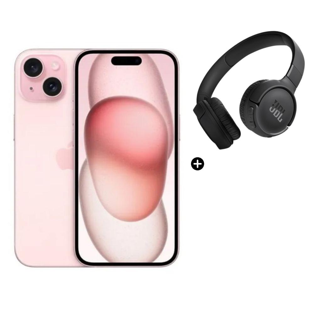 Apple iPhone 15 128GB - Rosa 5G más Audífono JBL TUNE 520 Negro