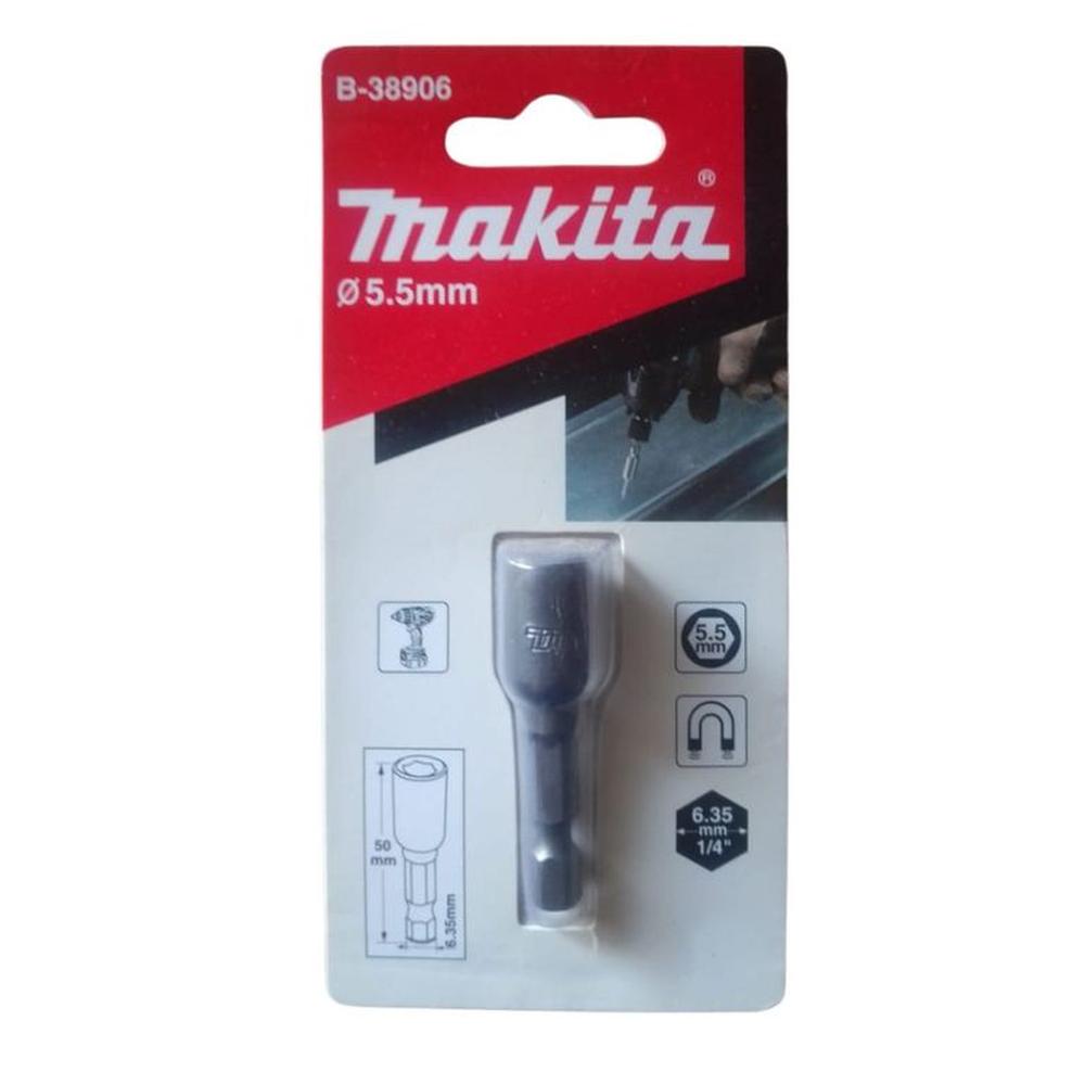 Dado Magnetico 1/4" x 50mm x 5.5mm Makita B-38906  -  Gris