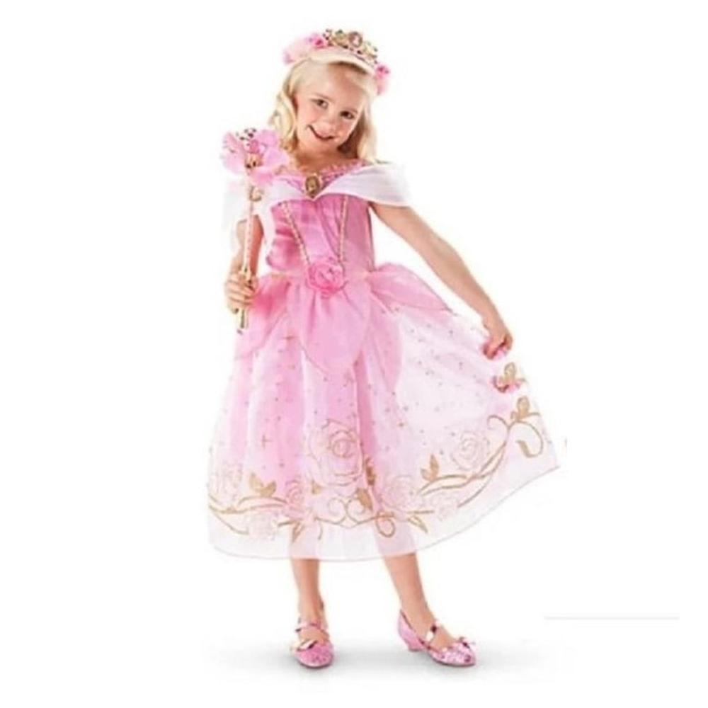 Vestido Niña Princesa Rosado Bebe Cumpleaños Fiesta Navidad Genieka