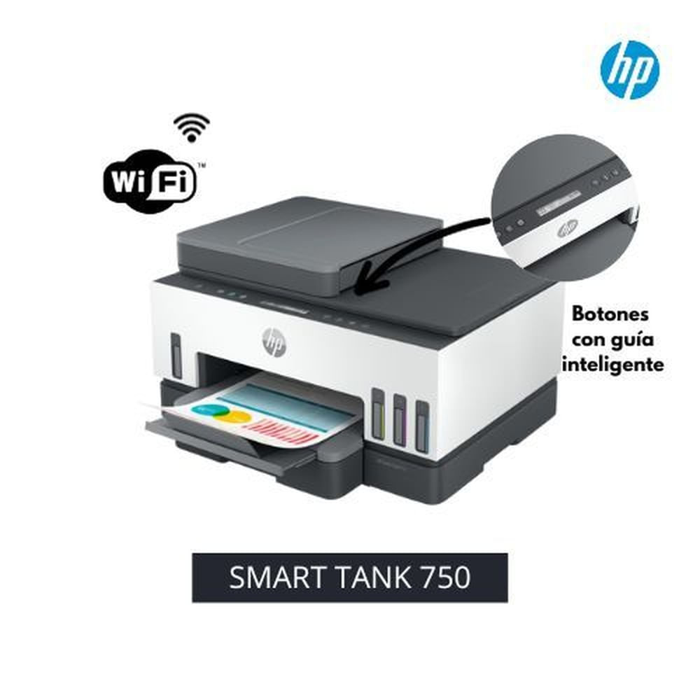 Impresora Multifuncional HP Smart Tank 750 Wifi Duplex ADF
