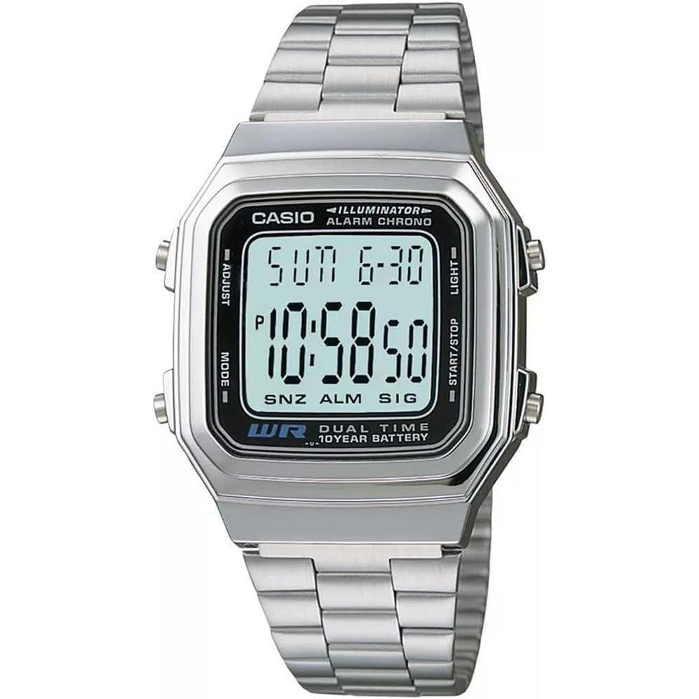 Reloj digital Casio hombre, alarma y cronógrafo, resistente al agua
