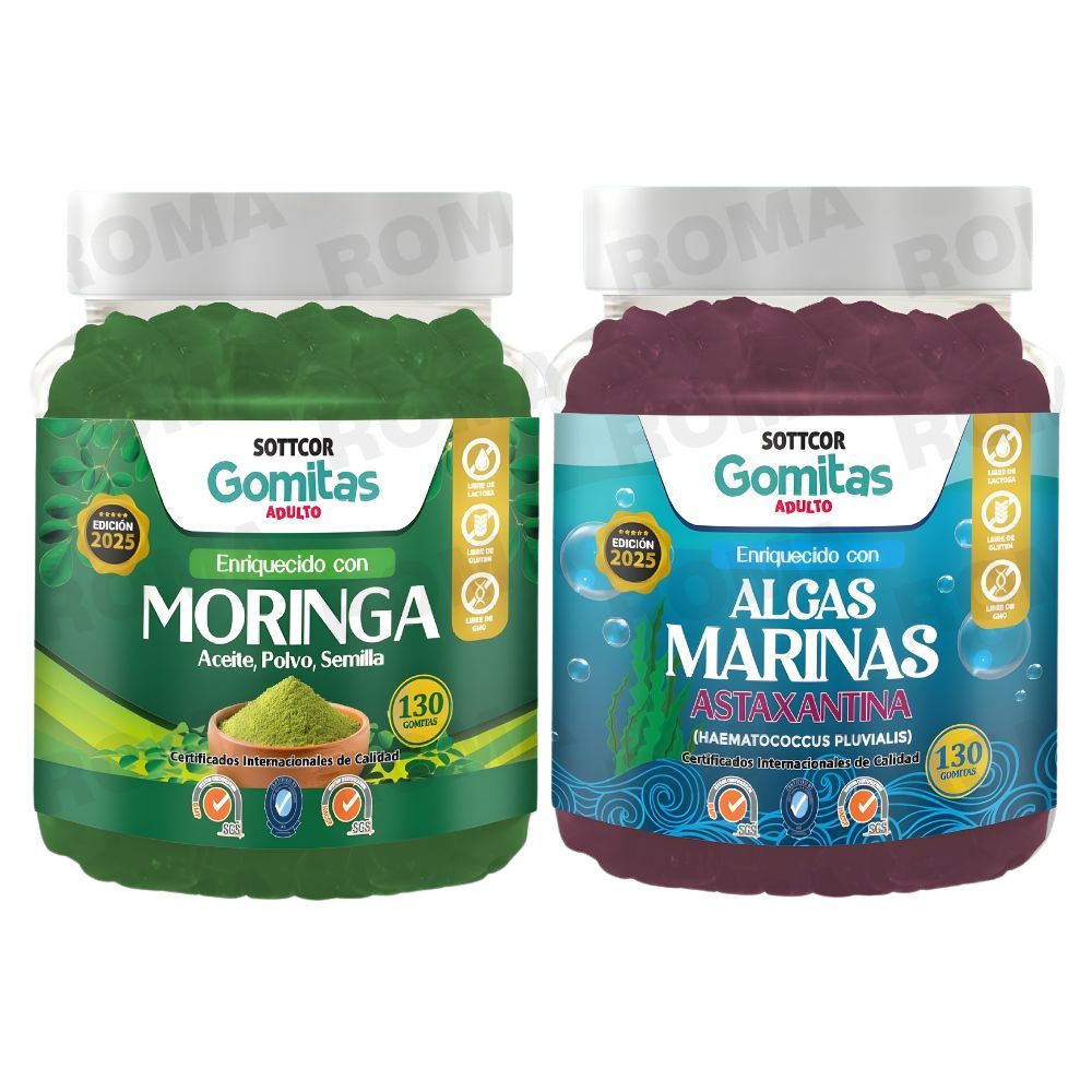 PACK 2 GOMITAS MORINGA + ALGAS MARINAS SOTTCOR