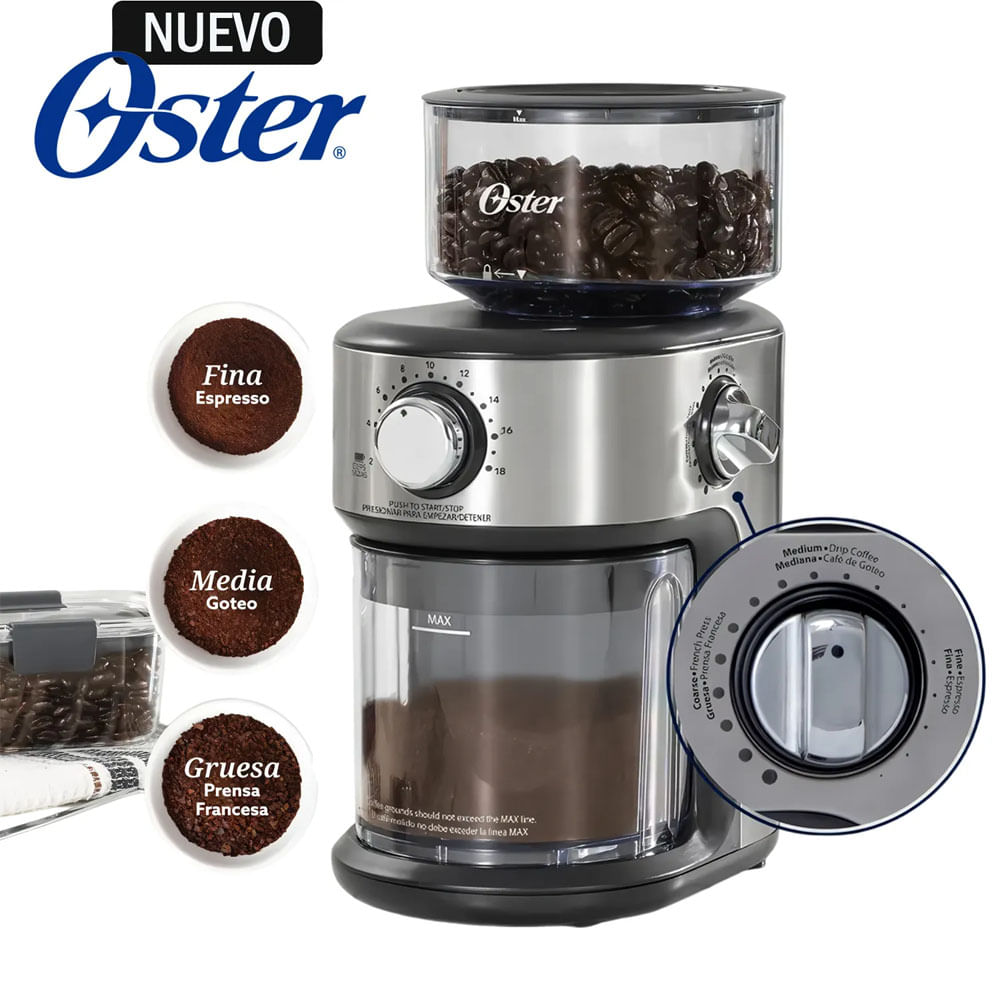 Molinillo de Café Automático Oster 18 Configuraciones de Molienda
