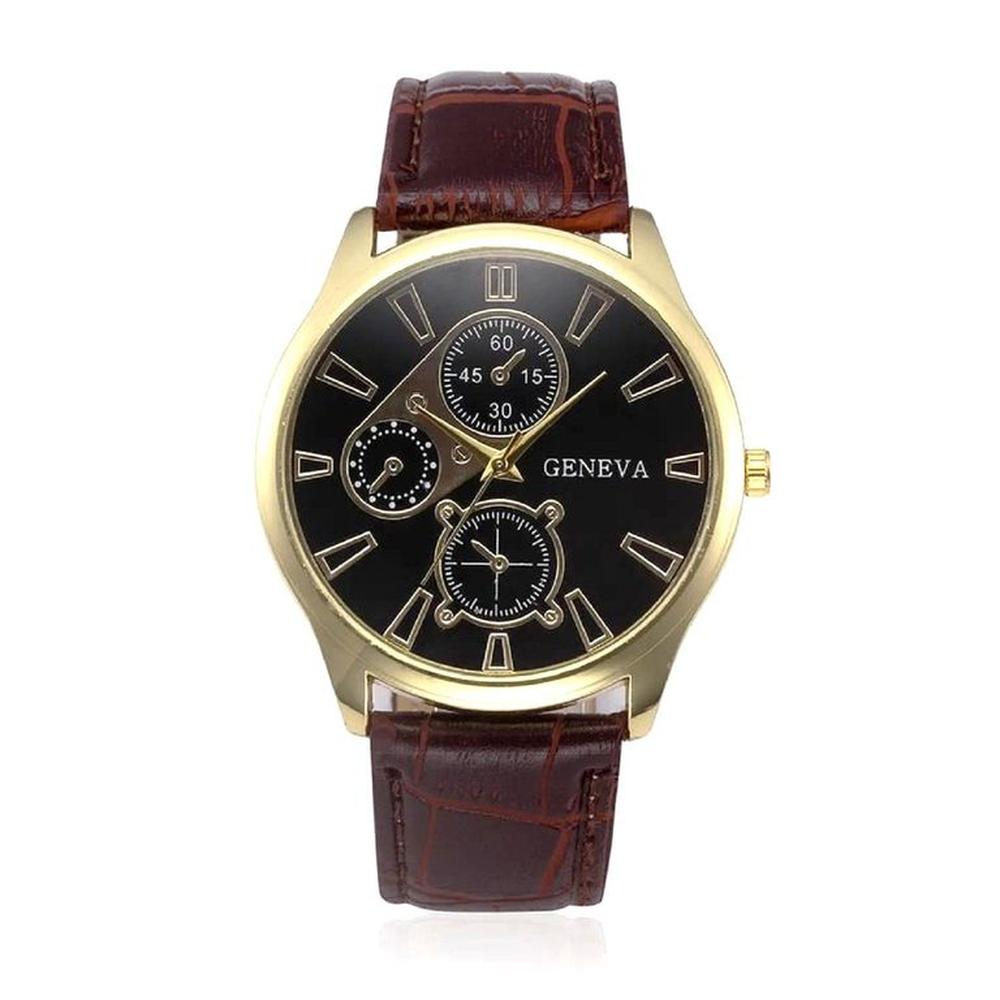 Reloj de Pulsera Geneva Hombre Marrón Retro Genieka