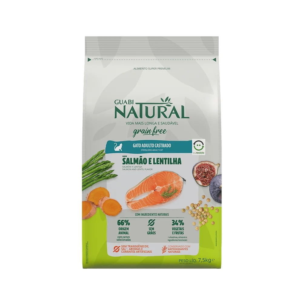 Guabi Gato Adulto Castrado Salmon y Lenteja 7.5 kg