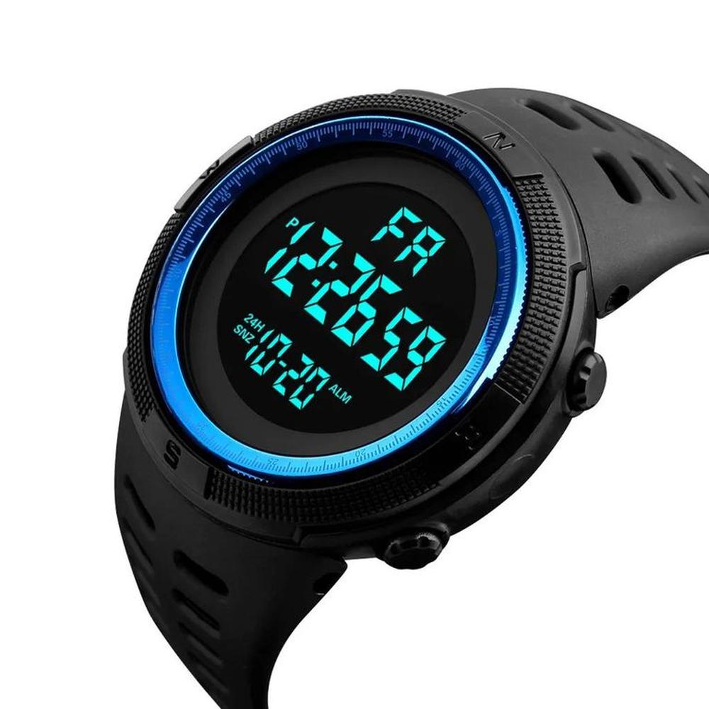 Reloj Digital Black Borde Azul Hombre Dia del Padre Genieka