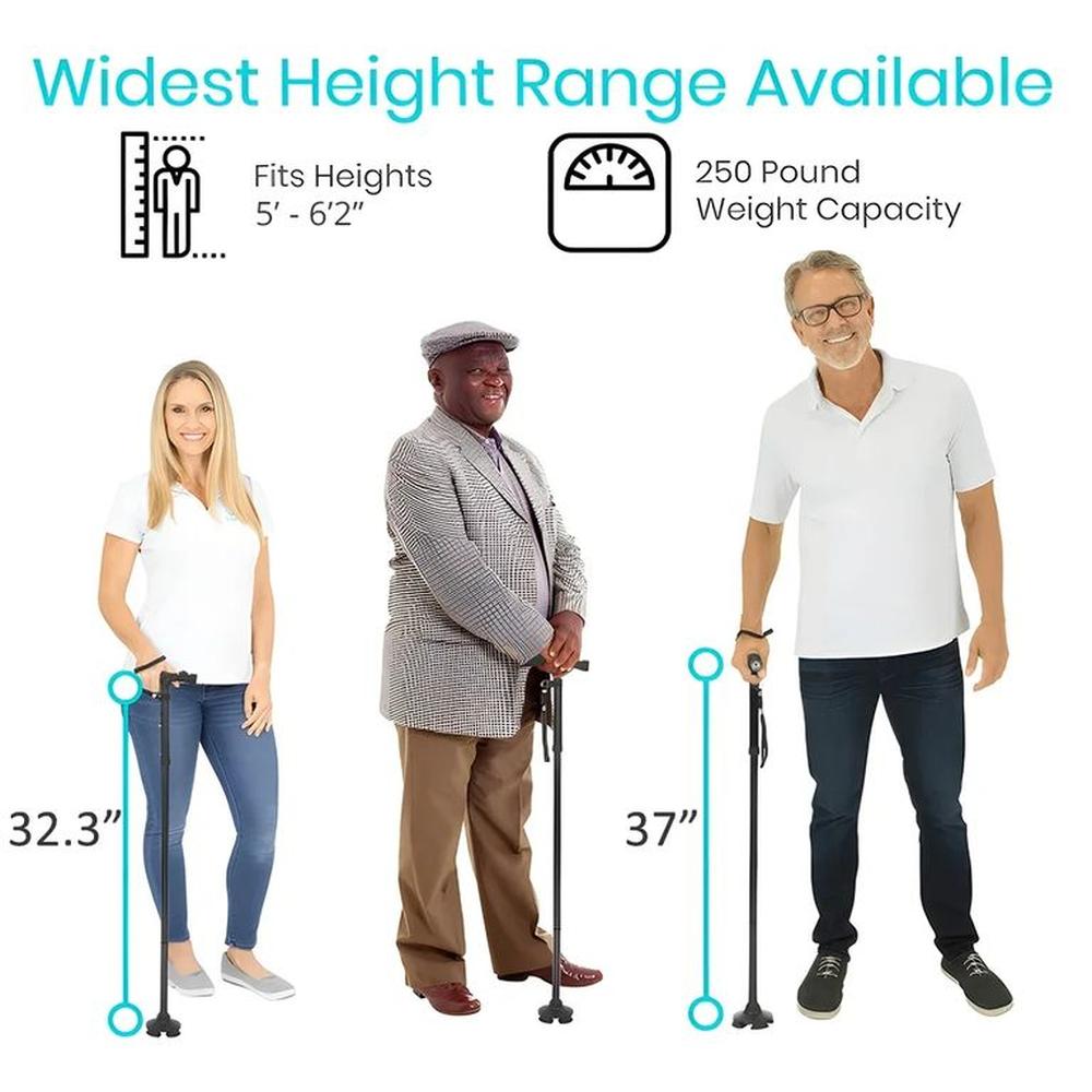 Bastón Plegable Magic Cane +Luz +5 Niveles Senderismo Trekking Genieka