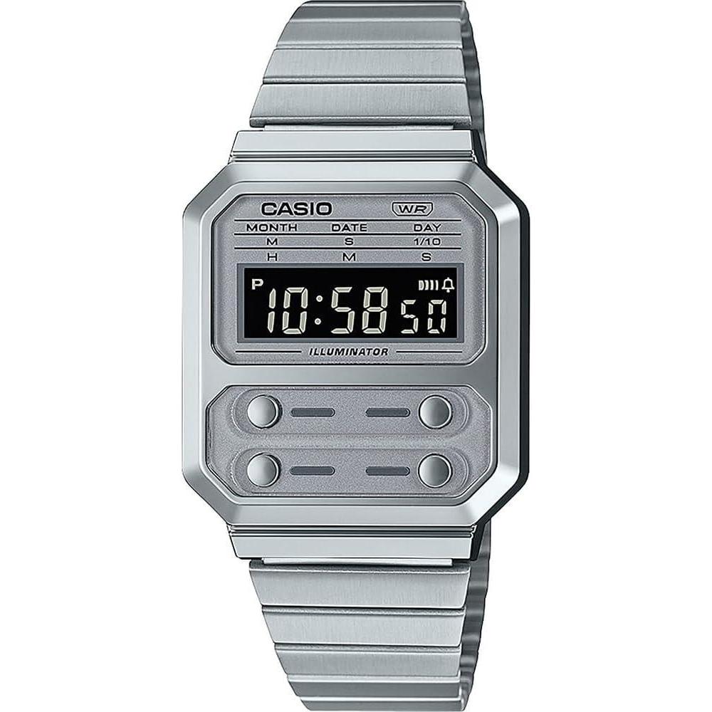 Reloj Casio A100WE-7B Cronógrafo Plateado