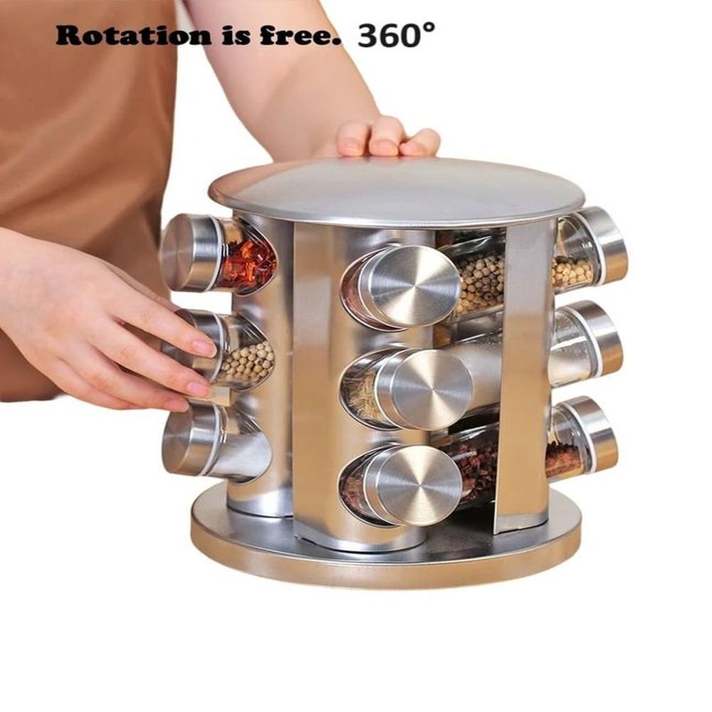 Pimenteros 12 Piezas Giro 360 Especerias Cocina Frascos Hogar Genieka