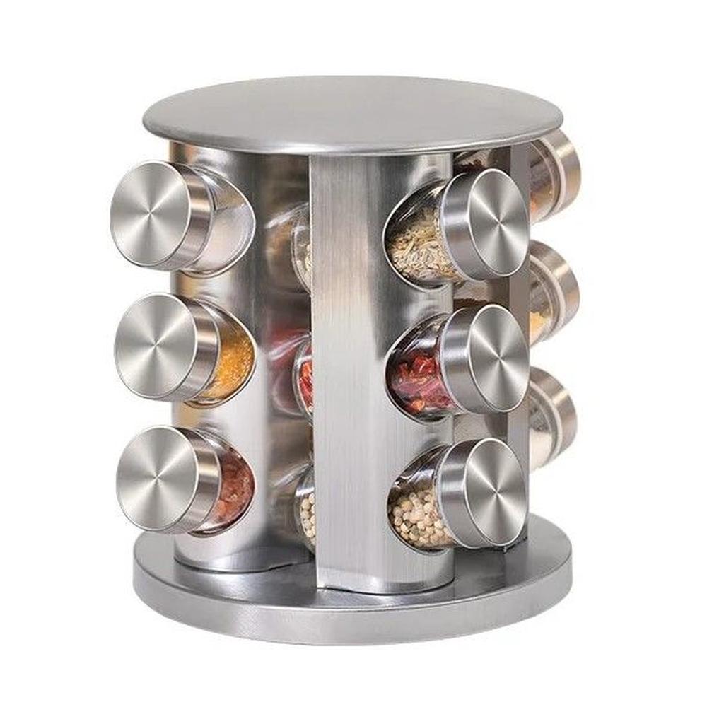 Condimentero 12 Piezas Giro 360 Para Especias Cocina Frascos Genieka