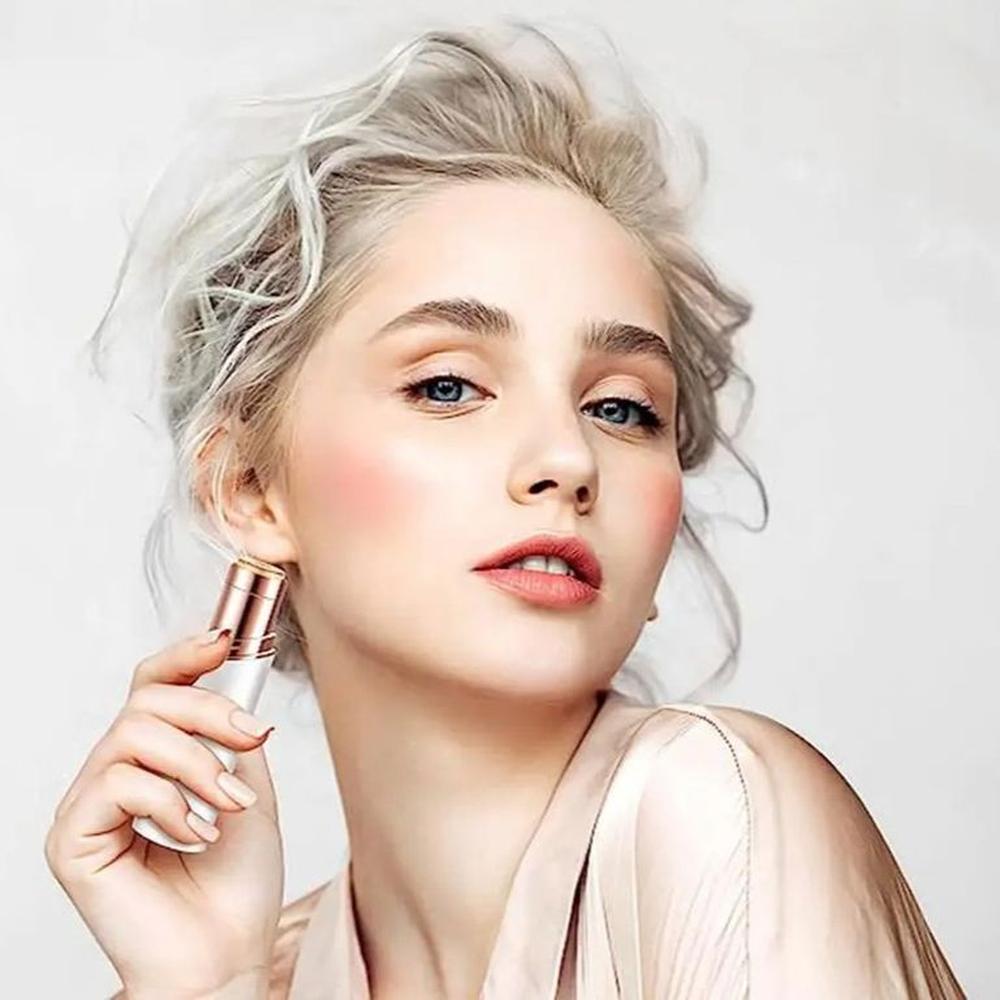 Depiladora Eléctrica Facial Mujer FlawLbss Blanco Carga USB Genieka