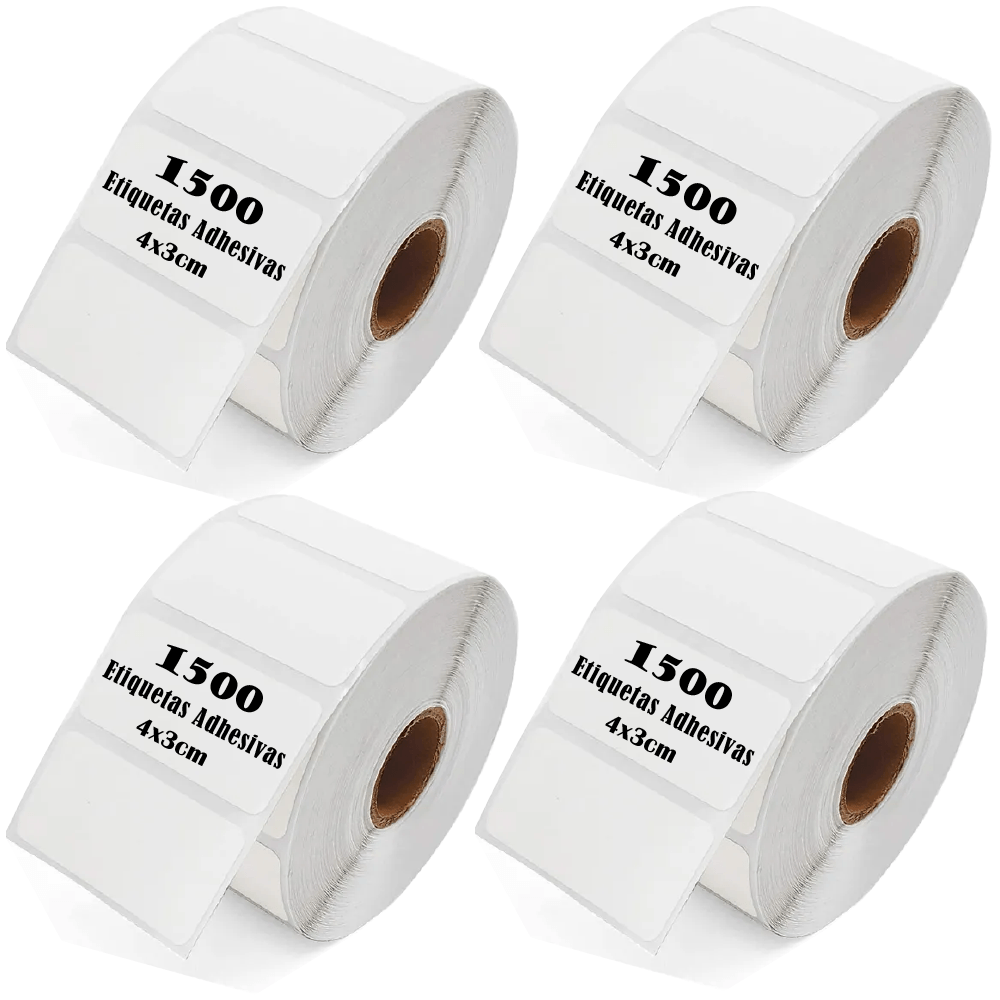 Etiqueta Termica Adhesiva 4x3cm  Pack 4 Rollos
