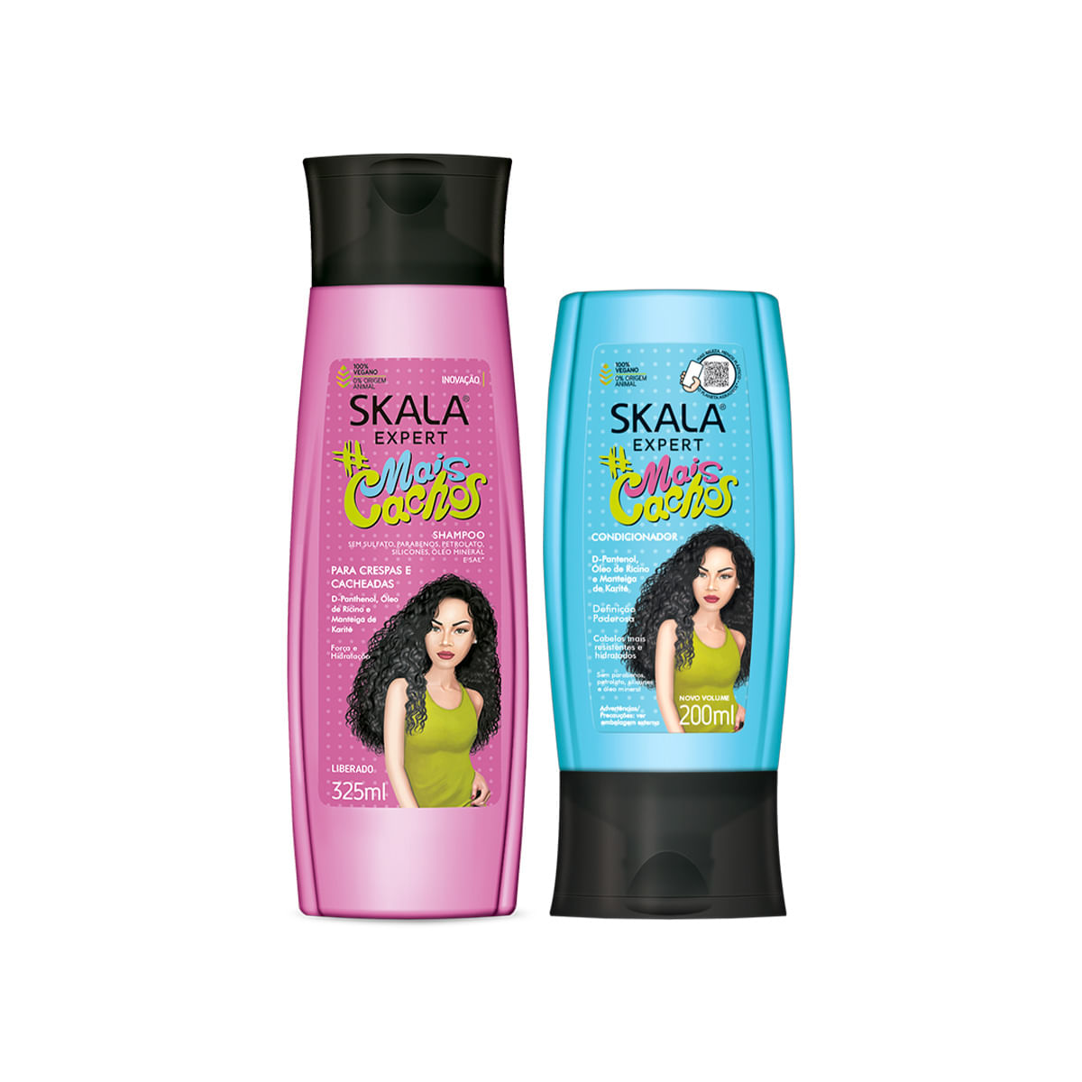 Shampoo 350ml Acondicionador 200ml Mais Cachos Skala Expert Regalo Aleatorio