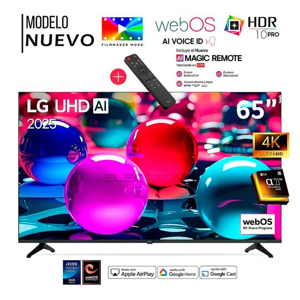 Televisor Lg 65 Pulg Ultra HD 4K AI ThinQ 65UA7300 Modelo 2025 - Control Inteligente MAGIC