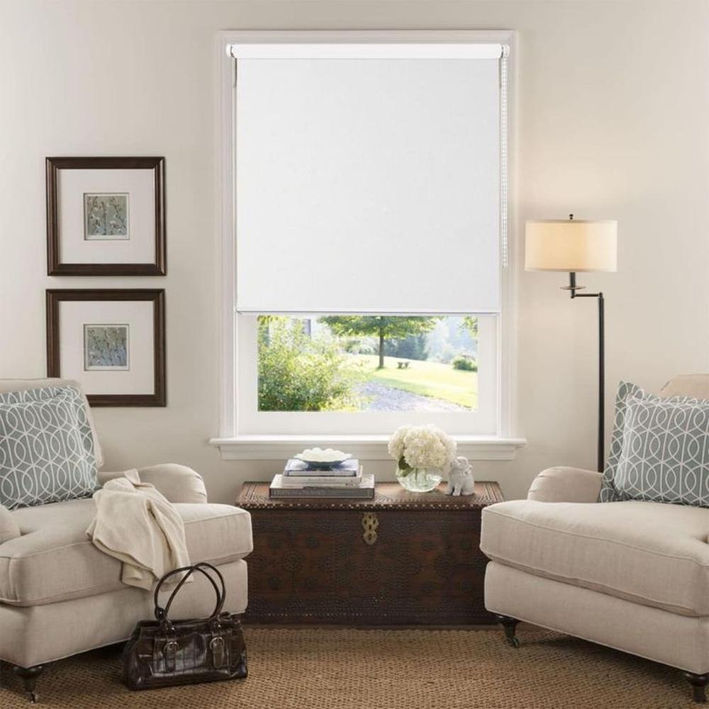 Cortina Roller Blackout Textil Natural Blanco 110cm Ancho x 170cm Alto