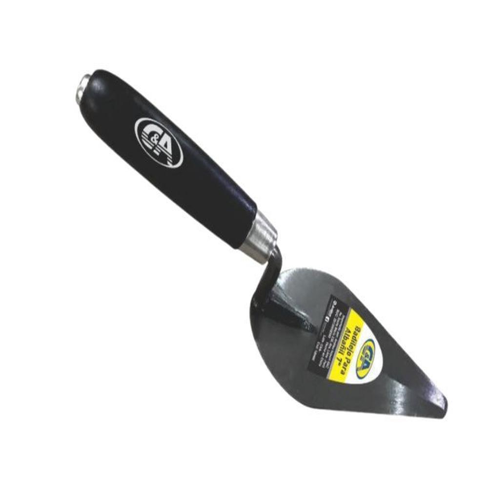 Badilejo Para Albañil 7" Mango Madera C&A - Negro / Gris AMARILLO / NEGRO