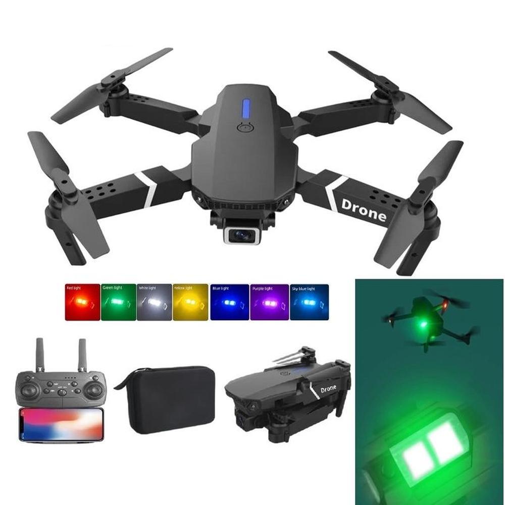 Dron E88 4K Cámara HD + Luz LED RGB Plegable WiFi Navidad Genieka