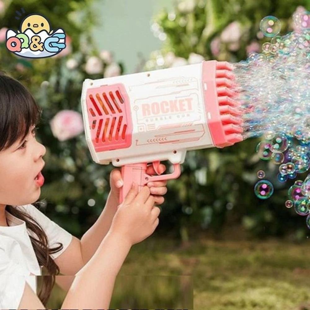 Pistola Burbujas Luz Led 40 Agujeros Regalo Genieka Rosado y Blanco Pistola Burbujas Luz Led 40 Agujeros Regalo Genieka Rosado y Blanco