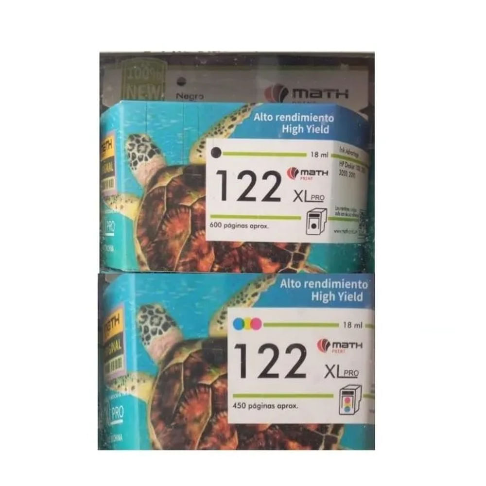KIT TINTA 122XL COMPATIBLE NEGRO Y TRICOLOR