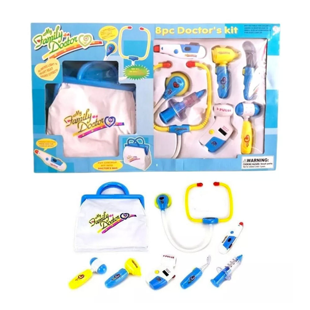 Juguete Doctor Con Luces Y Sonido Kit Medico Celeste Niños Juguete Doctor Con Luces Y Sonido Kit Medico Celeste Niños