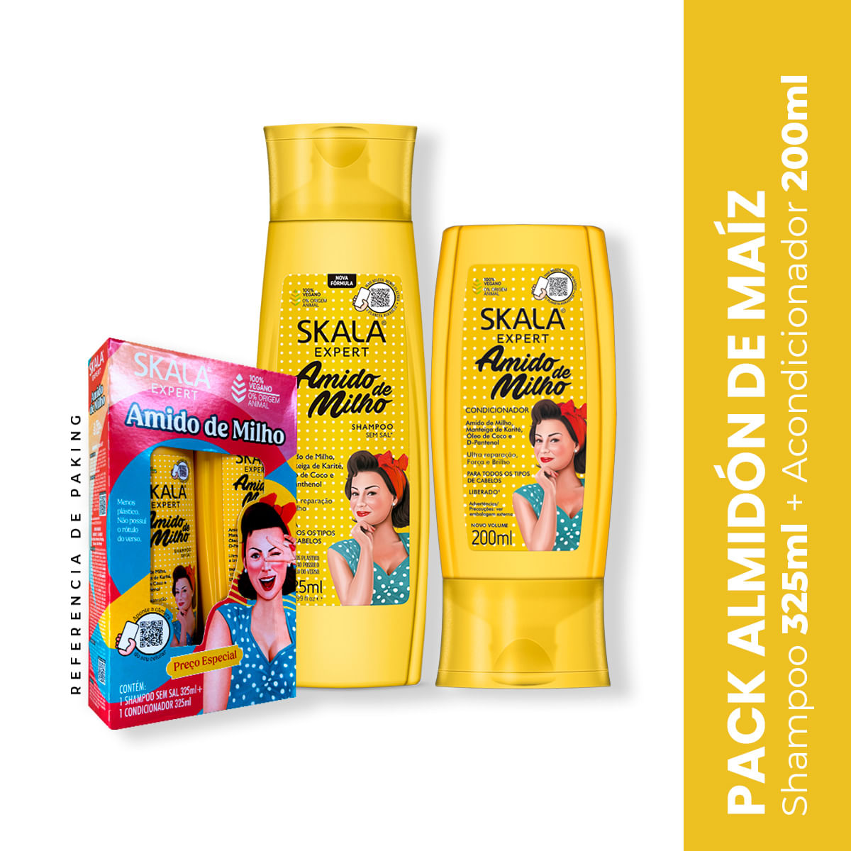 Shampoo 325ml Acondicionador 200ml Almidón De Maíz Skala Expert Regalo Sorpresa