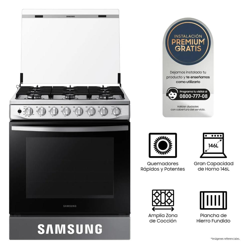 Cocina Samsung  6 hornillas con Plancha NX52T5311PSPE