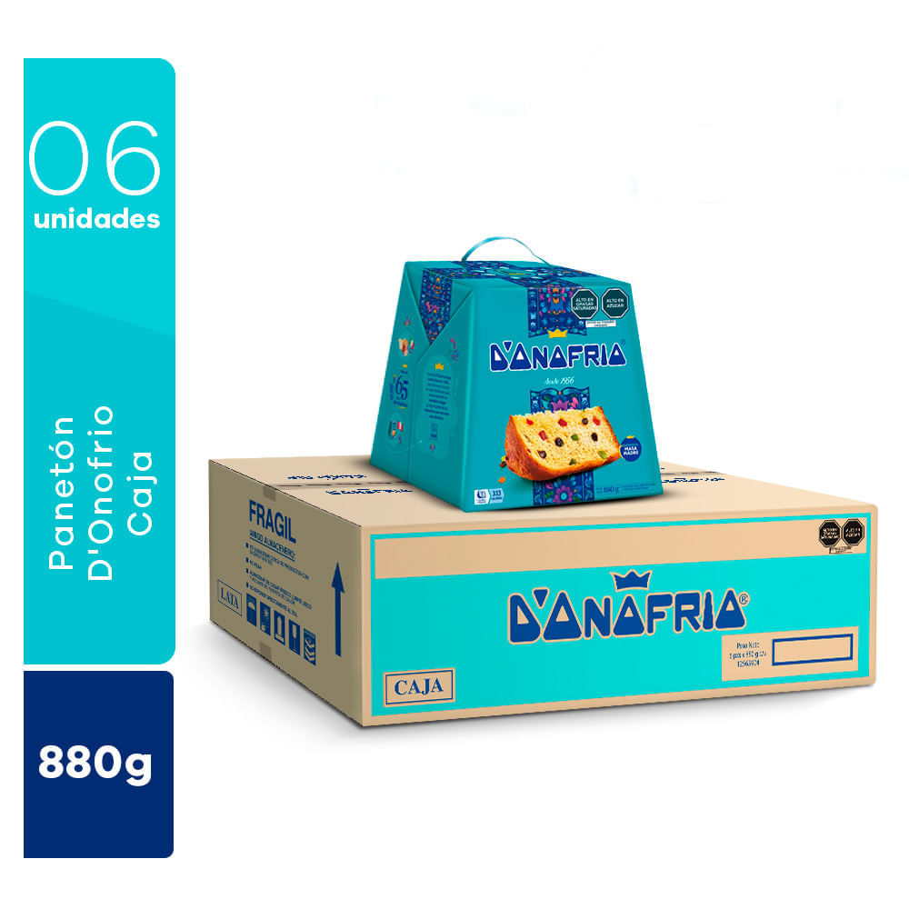 Panetón D'ONOFRIO Caja 880g Paquete 6un Panetón D'ONOFRIO Caja 880g Paquete 6un