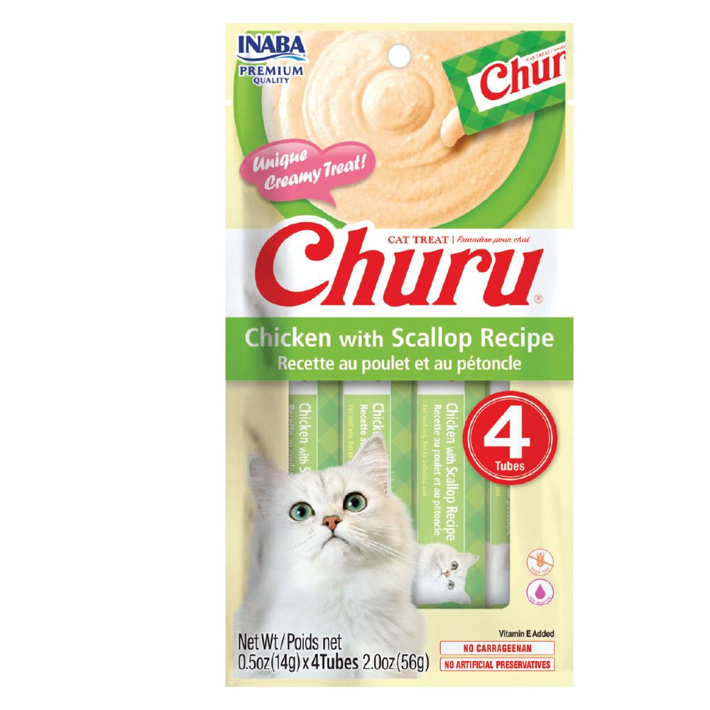 Alimento para Gatos CHURU Chicken con Vieira 1un Bolsa 56g Alimento para Gatos CHURU Chicken con Vieira 1un Bolsa 56g