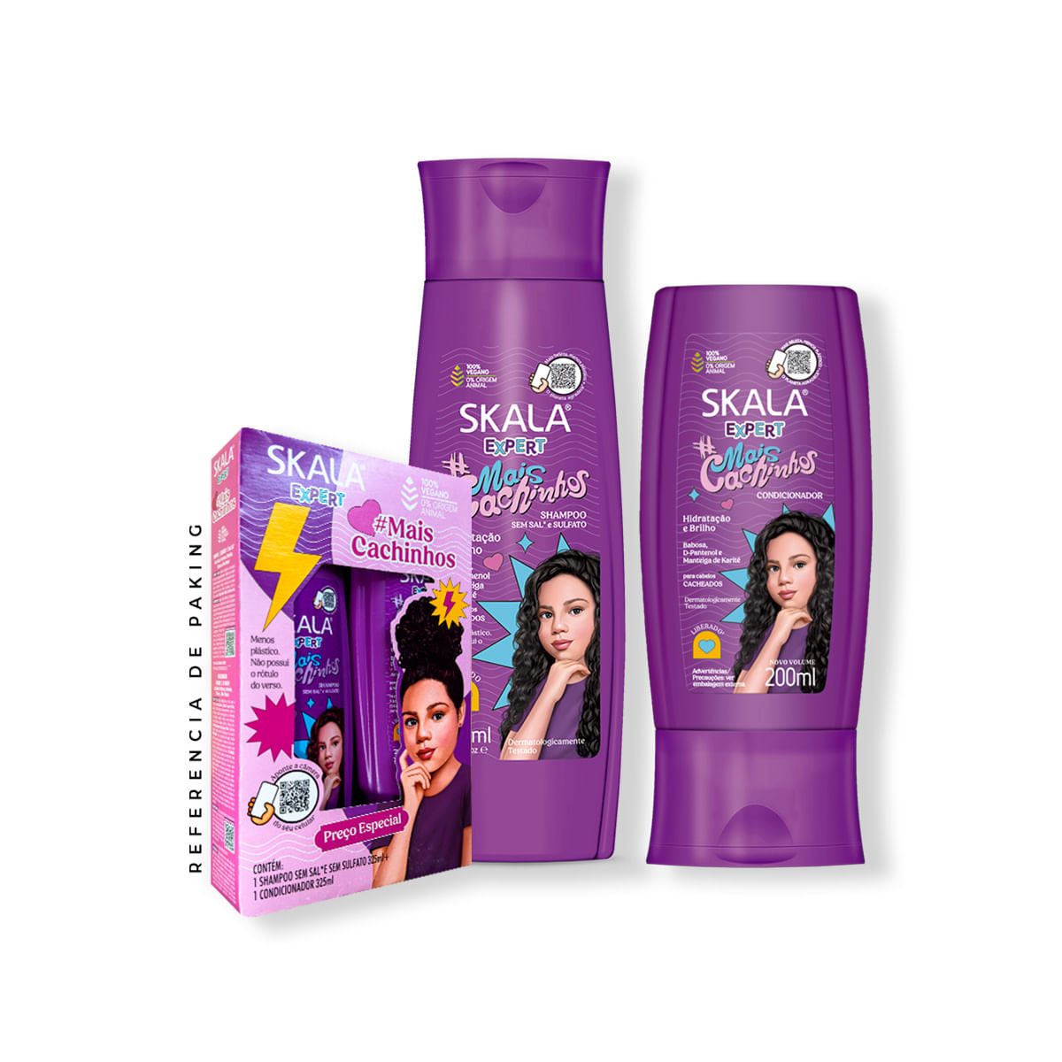Shampoo + Acondicionador Mais Cachinhos Skala Expert 325Ml + Regalo