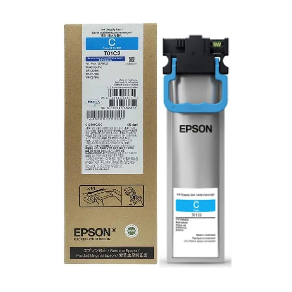 Tinta Epson T01C2 Cian para impresoras - Hasta 5000 páginas alta calidad de impresión