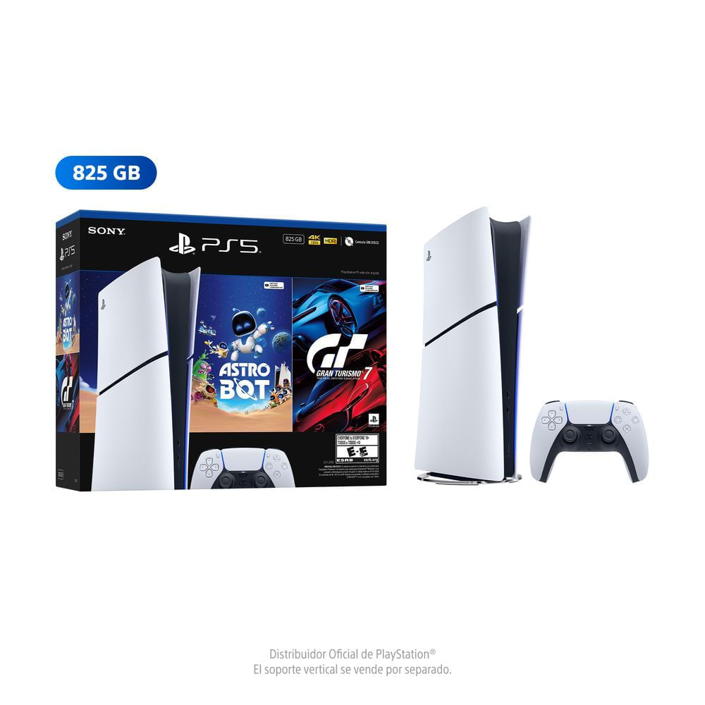 Consola Ps5 Playstation 5 Slim Versión Digital Bundle + Astro Bot y Gran Turismo 7