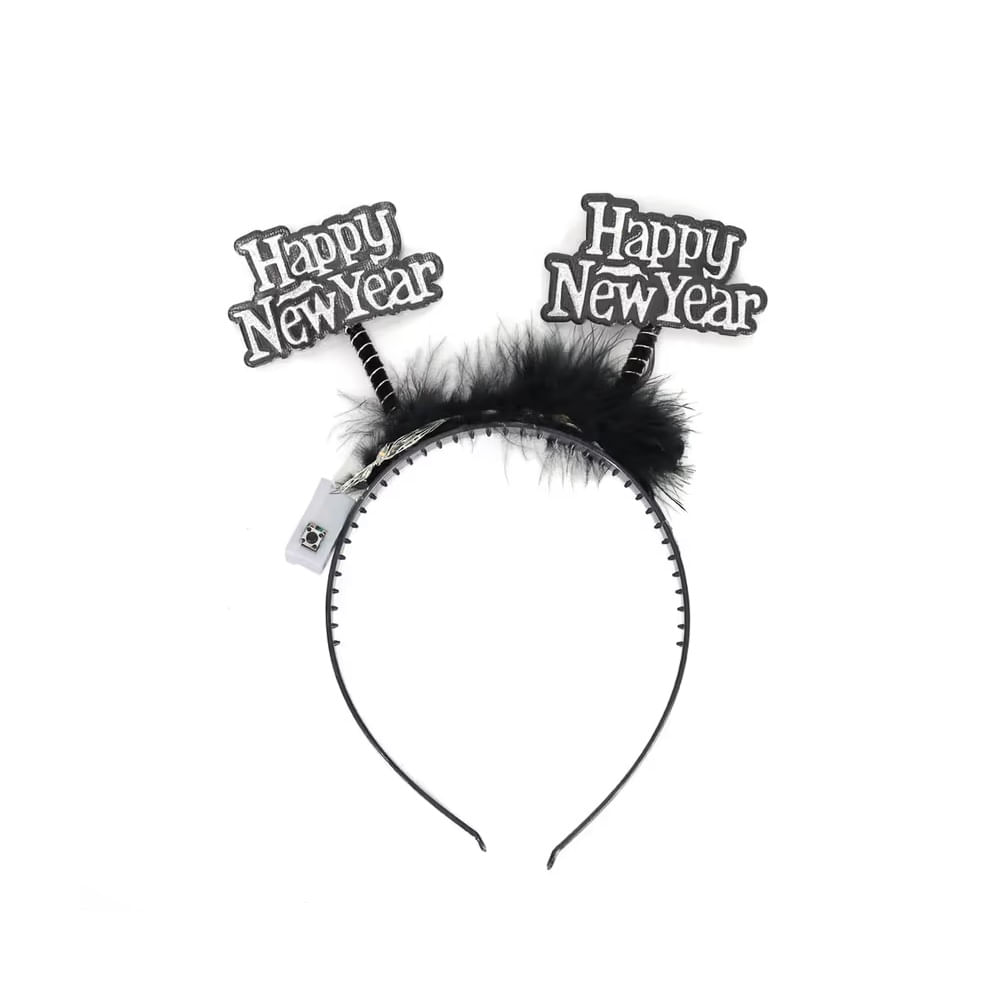 HAPPY NEW YEAR - Vincha decorativa año con luces modelo N6