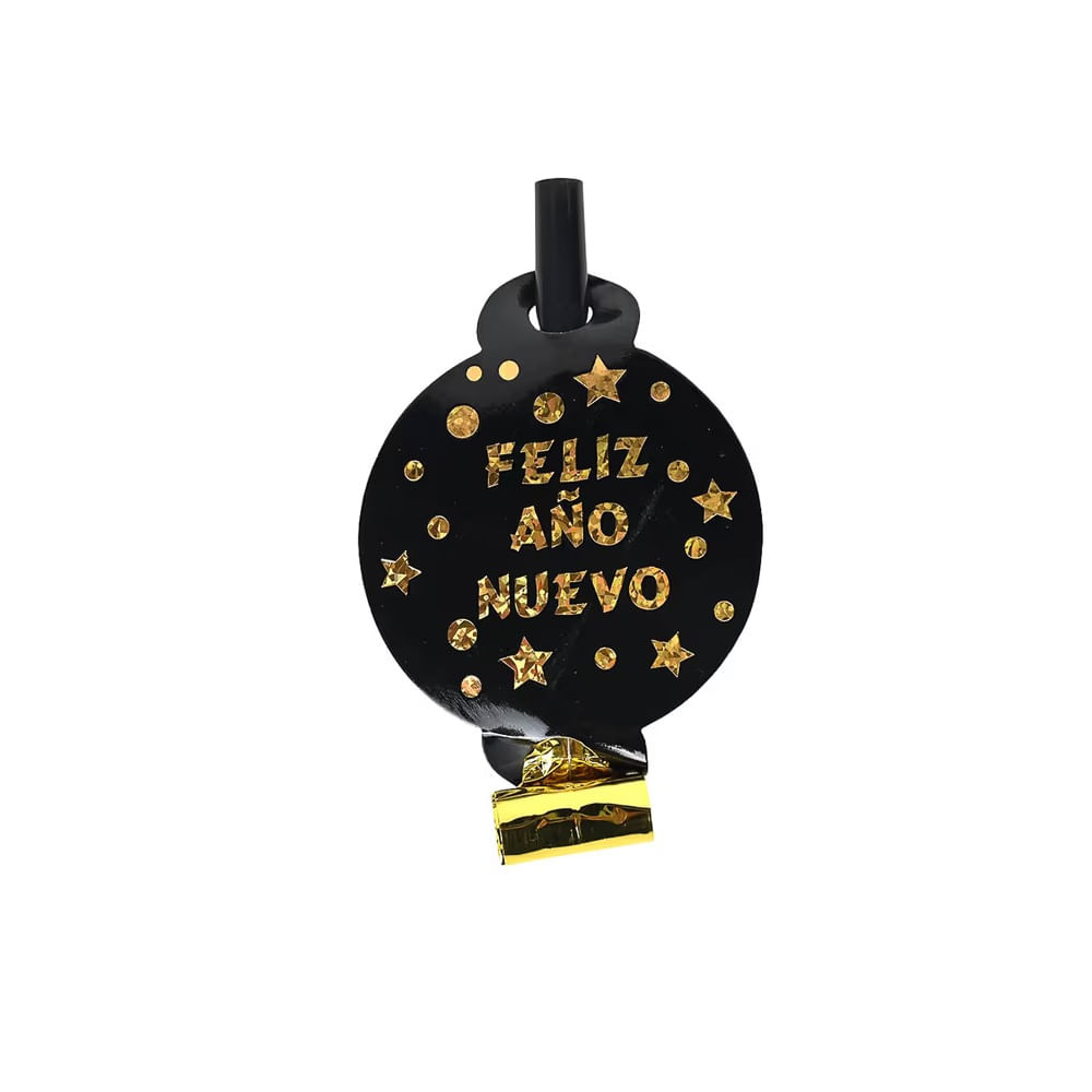 HAPPY NEW YEAR - Set de 6 legua de suegra feliz año negro