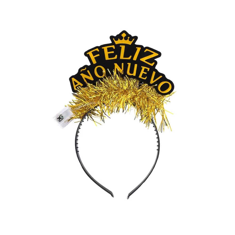 HAPPY NEW YEAR - Vincha decorativa año con luces modelo N3