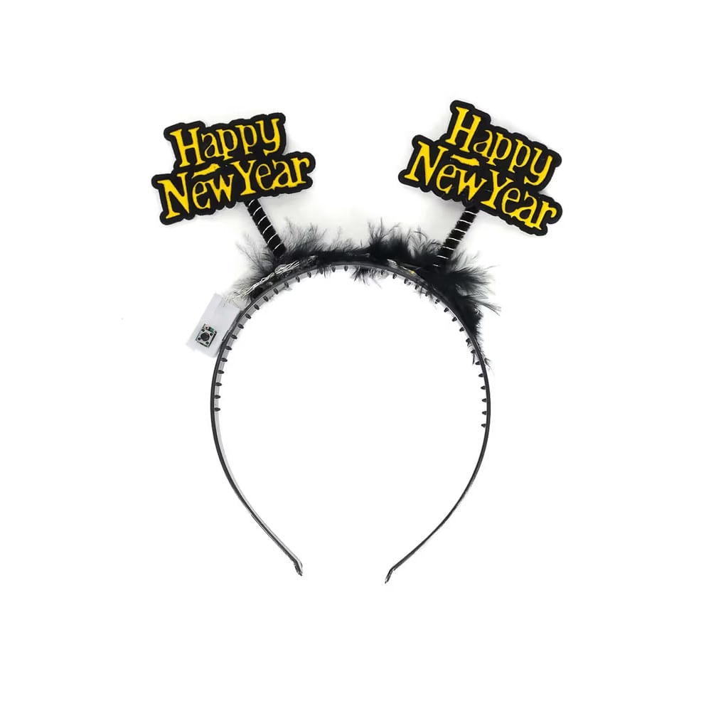 HAPPY NEW YEAR - Vincha decorativa año con luces modelo N7