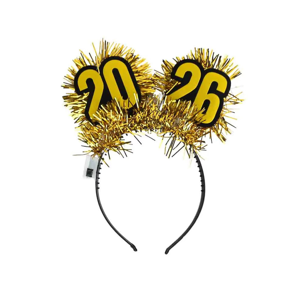 HAPPY NEW YEAR - Vincha decorativa año con luces modelo N1