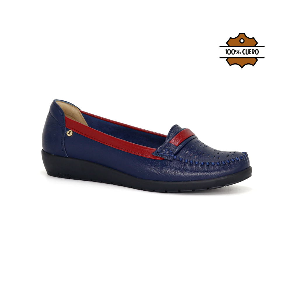 Mocasines Casuales Mujer Par&ss KA25-DRUCILA AZUL/VINO 39