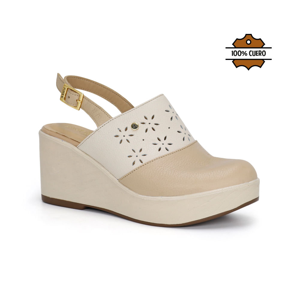 Zuecos Casuales Mujer Par&ss KA25-RADELIA BEIGE/HUESO 37