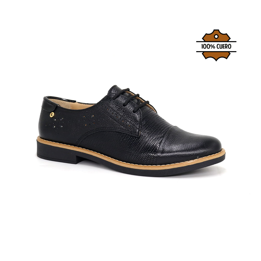 Zapatos Oxford Cuero Mujer Par&ss KA25Q4-2025 NEGRO 37