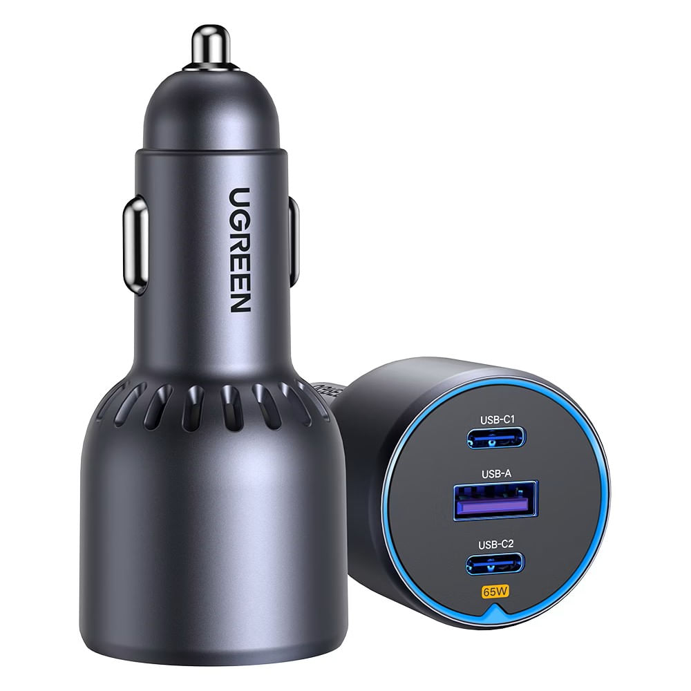 Ugreen Cargador para Automóvil y Carro 75W USB-C x2 USB-A PD EC703 - 35024