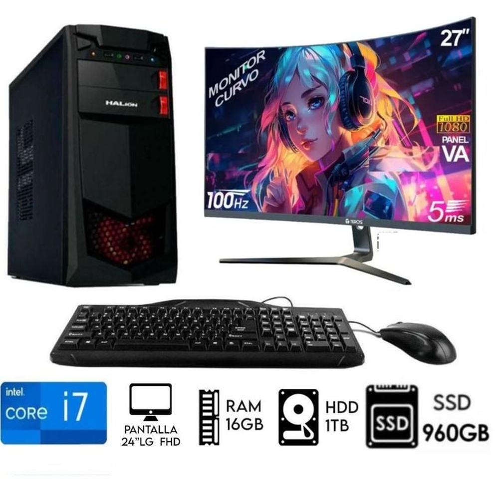 Computadora PC Intel Core i7 RAM 16GB Disco Duro 1TB SSD WD 1TB Monitor 27 FHD