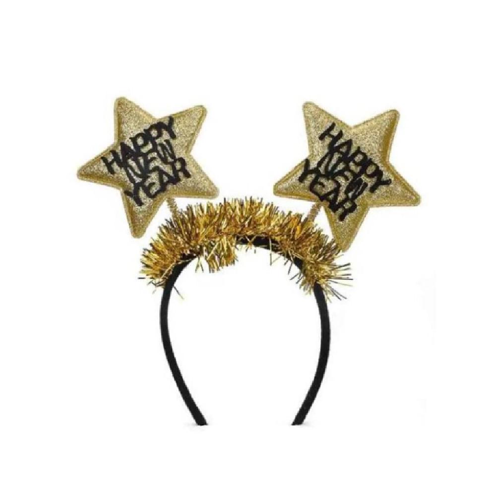 HAPPY NEW YEAR - Vincha estrella happy new year dorado modelo N2