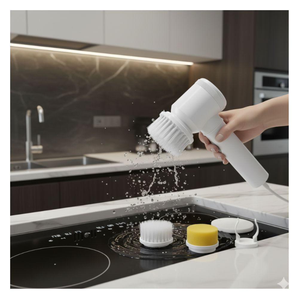 CEPILLO ELECTRICO LIMPIA COCINA PLATOS DUCHA LAVADERO-RECARGABLE