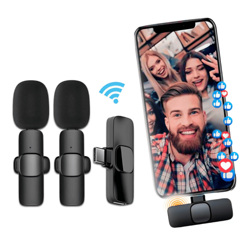 Microfono Inalambrico Solapero K9 Tipo C  Dual Para Celulares